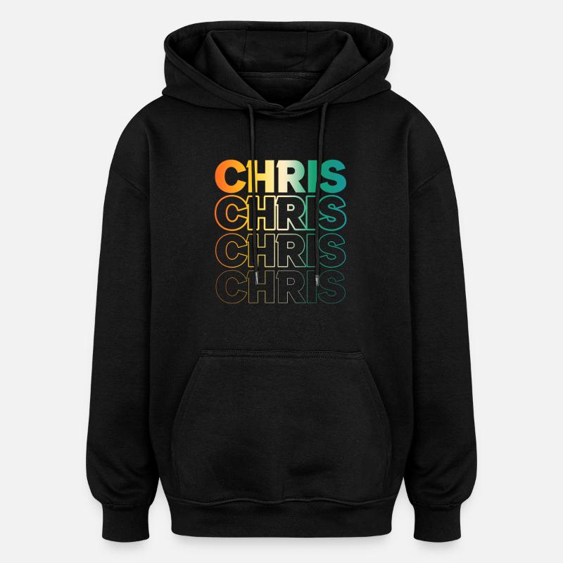 Chris Christian Christoph Christopher - Sweat à capuche oversize unisexe - noir