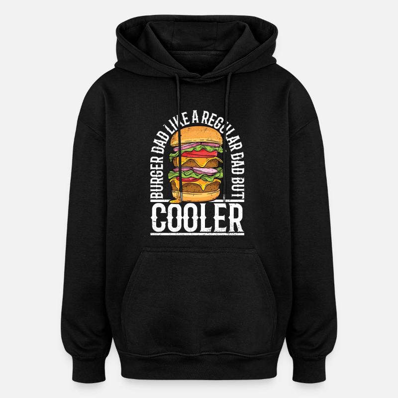 Burger Dad - Sweat à capuche oversize unisexe - noir