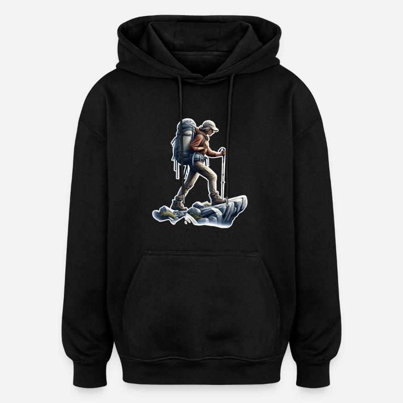 Alpinisme Randonnée - Sweat à capuche oversize unisexe - noir