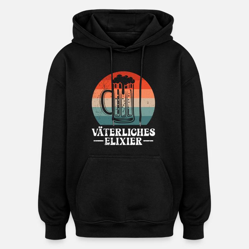 Paternité ÉLIXIR PATERNAIRE Drôle - Sweat à capuche oversize unisexe - noir