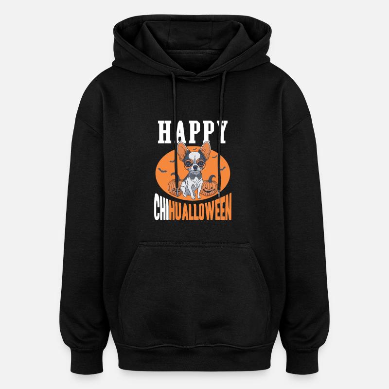 Happy Chihuahualloween Idée cadeau Halloween - Sweat à capuche oversize unisexe - noir