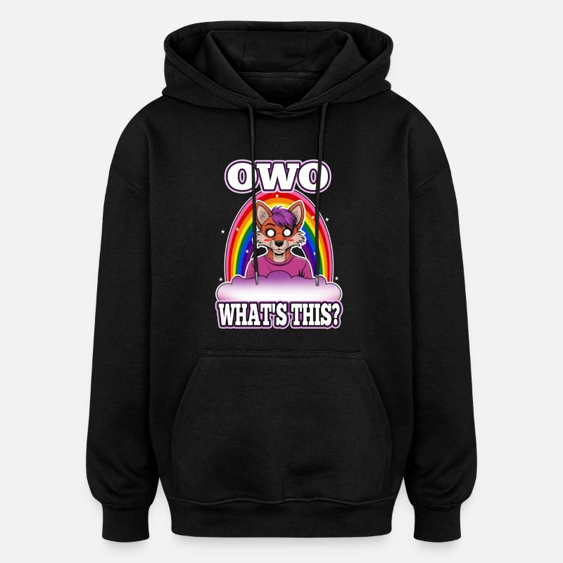 OwO Qu’est-ce que c’est ? - Sweat à capuche oversize unisexe - noir