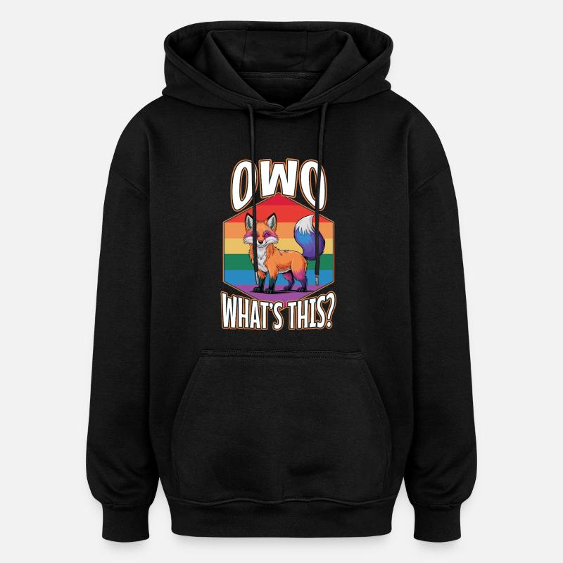 OwO Qu’est-ce que c’est ? - Sweat à capuche oversize unisexe - noir