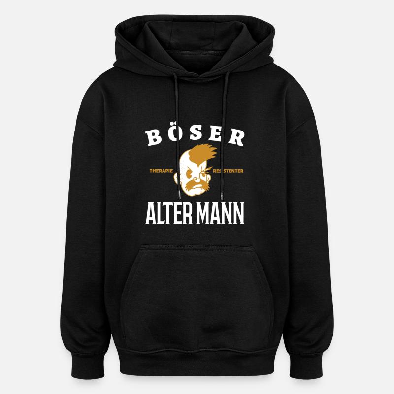 Vieil homme maléfique - Sweat à capuche oversize unisexe - noir