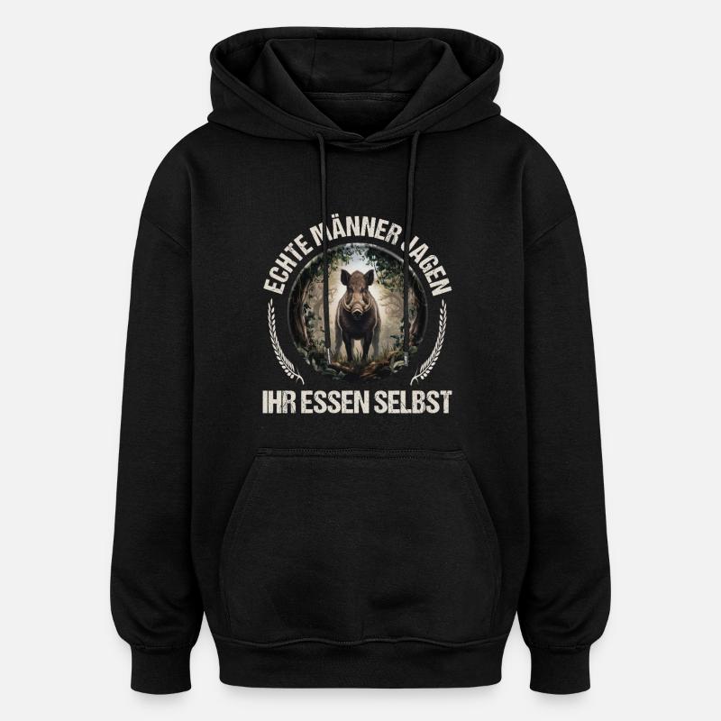 Chasseur qui dit - Sweat à capuche oversize unisexe - noir