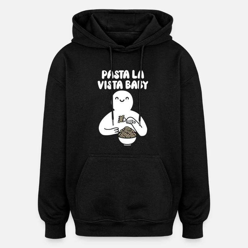 Pâtes la vista bébé - Sweat à capuche oversize unisexe - noir