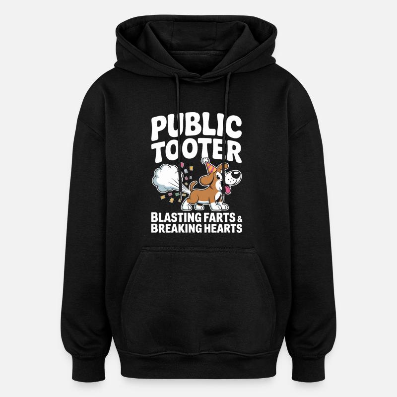Pet public drôle et inapproprié - Sweat à capuche oversize unisexe - noir