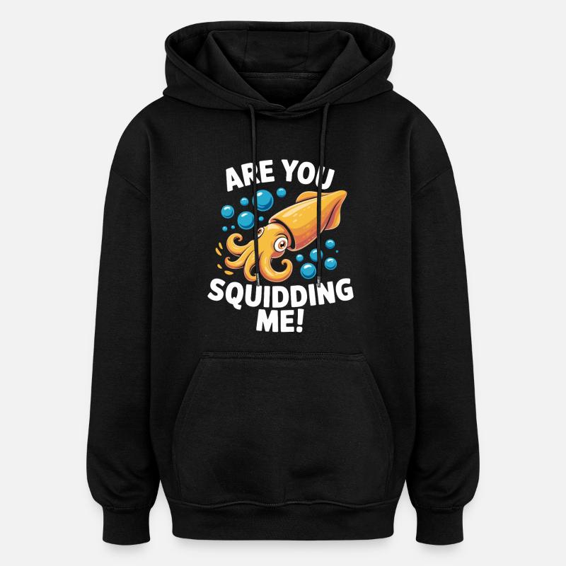 Design marin ludique avec pieuvre - Sweat à capuche oversize unisexe - noir