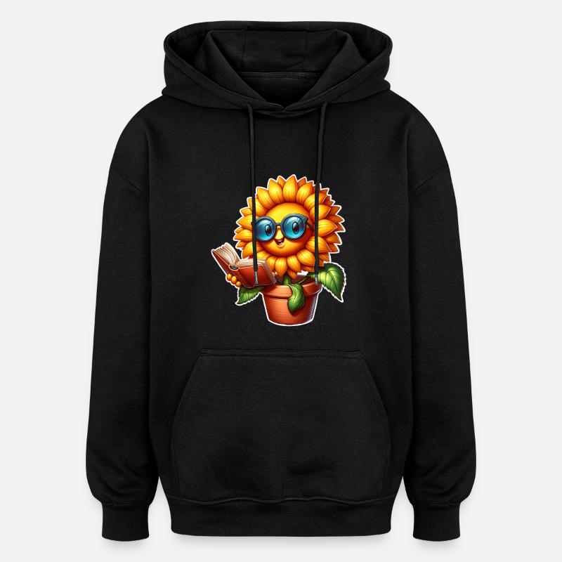 Sonnenblume Lesen Buch - Oversized Unisex Hoodie - Schwarz