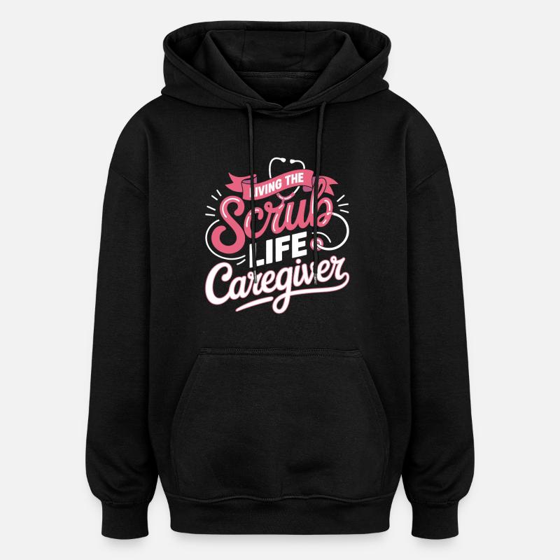 Devise du soignant Scrub Life - Sweat à capuche oversize unisexe - noir