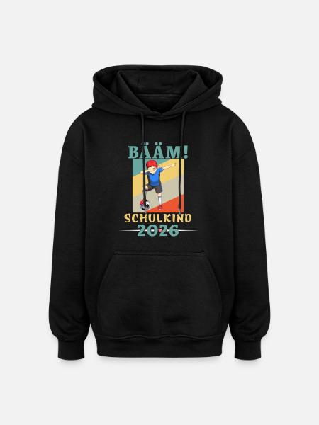 BÄÄM Schulkind 2026 Einschulung Fußball - Oversized Unisex Hoodie - Schwarz