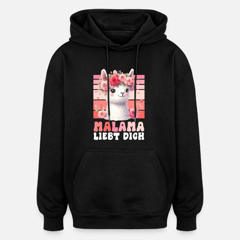 Werdende Mutter MALAMA LIEBE Lustiges - Oversized Unisex Hoodie - Schwarz