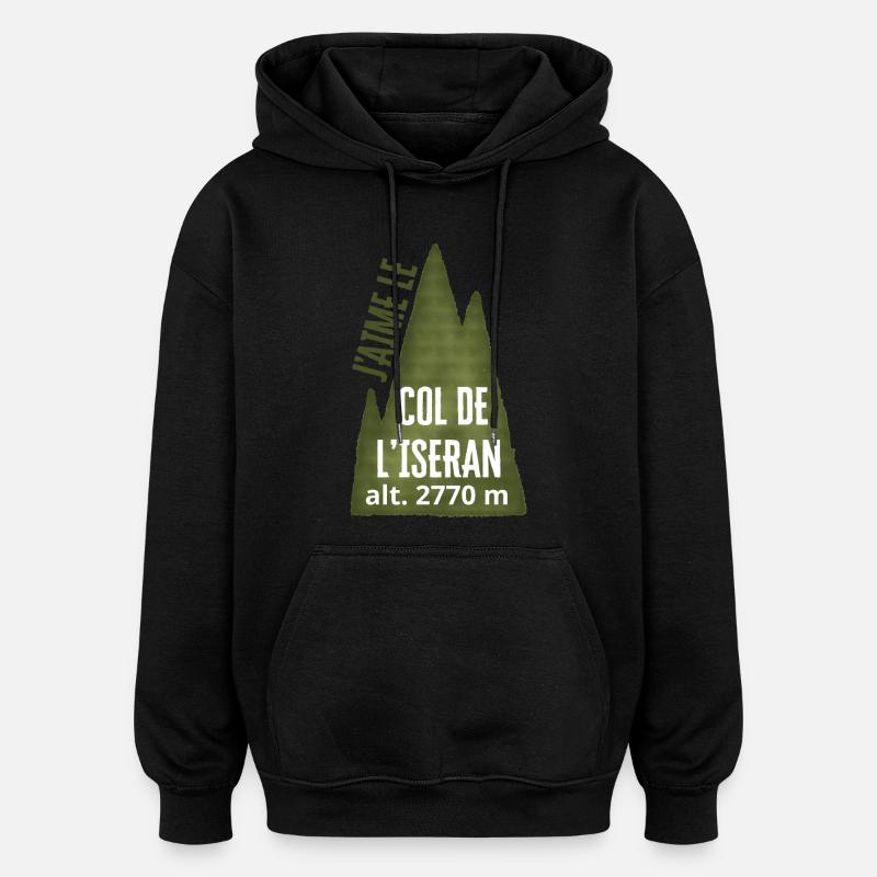 COL DE L’ISERAN ALT 2770 Meter - Oversized Unisex Hoodie - Schwarz