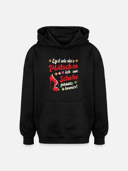 Weihnachtsgeschenk Frauen Plätzchen Lustig Idee - Oversized Unisex Hoodie - Schwarz