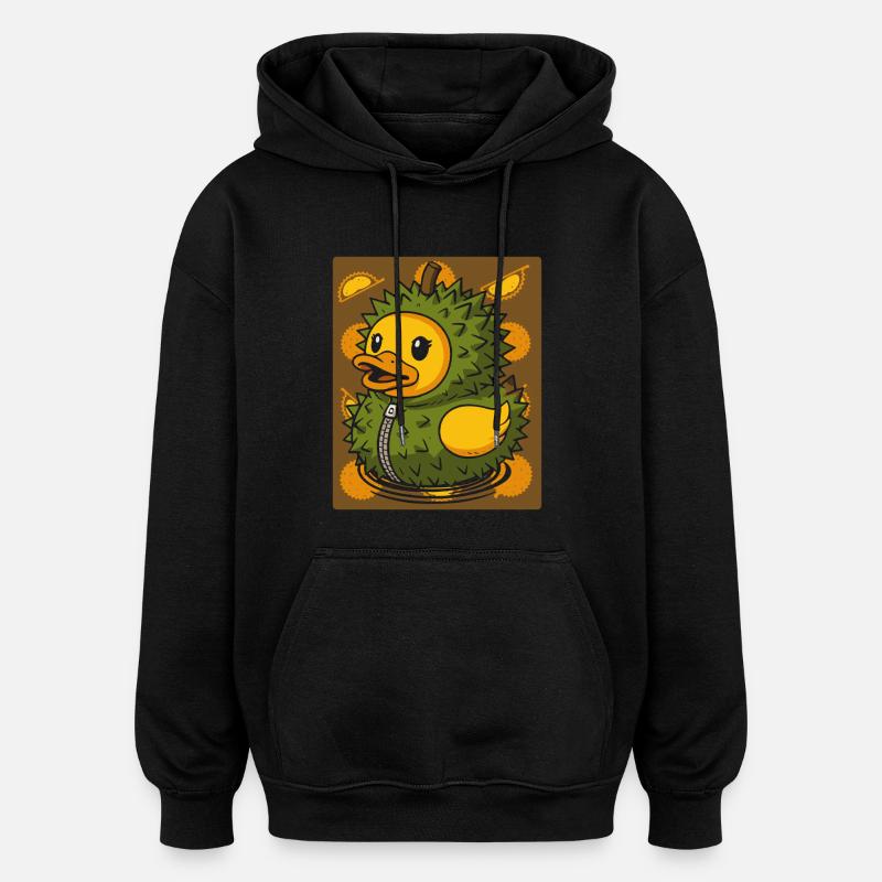 poussin en costume durian - Stinky Fruit - Sweat à capuche oversize unisexe - noir