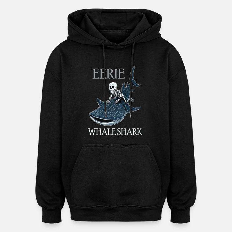 Énergie des mers avec requin-baleine - Sweat à capuche oversize unisexe - noir