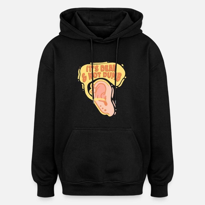 Sourd, sourd, malentendant - Sweat à capuche oversize unisexe - noir