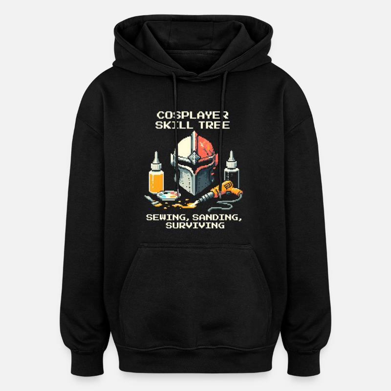 Skilltree : Couture, ponçage, survie | Cosplay - Sweat à capuche oversize unisexe - noir
