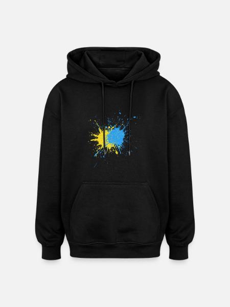 Kreativer Farbschlag Design - Oversized Unisex Hoodie - Schwarz