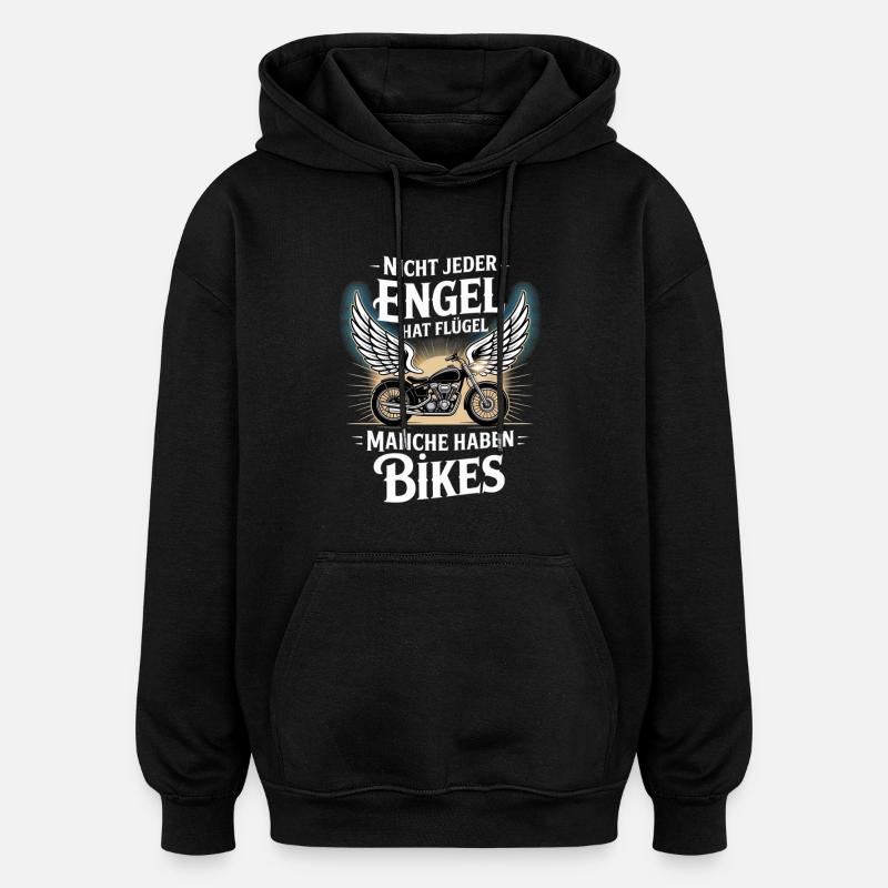 Angels without wings – Bikes - Oversized Unisex Hoodie - black