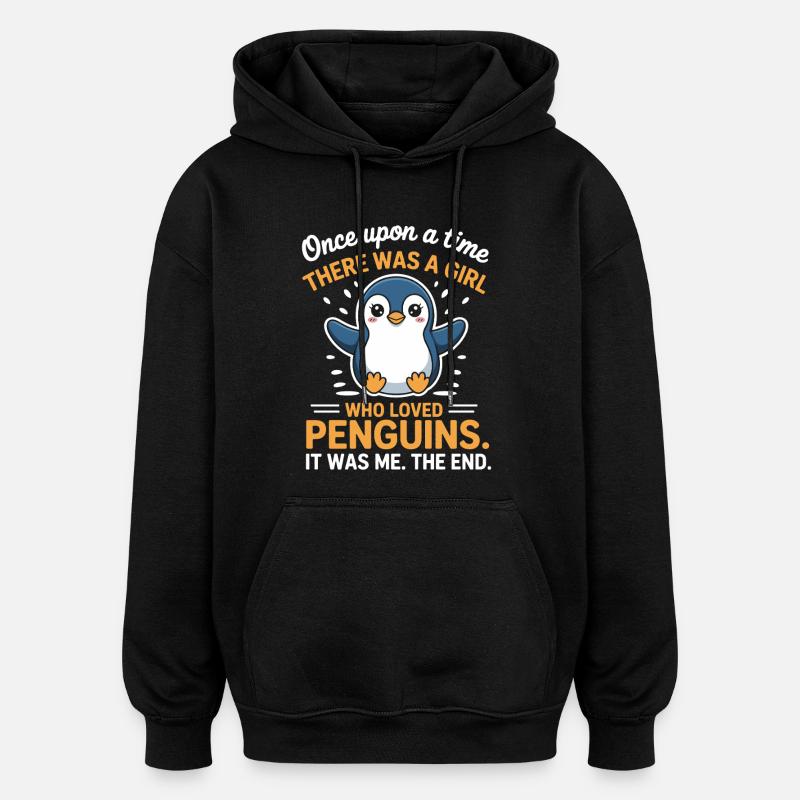Dicton mignon pingouin - Sweat à capuche oversize unisexe - noir