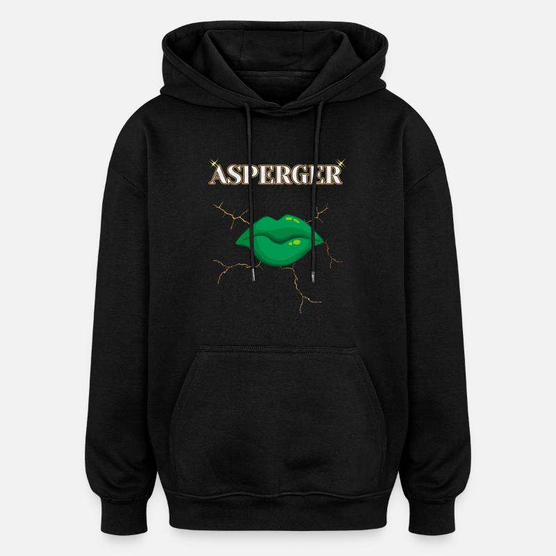 AUTISME ASPERGER DESIGN MODERNE  - Sweat à capuche oversize unisexe - noir