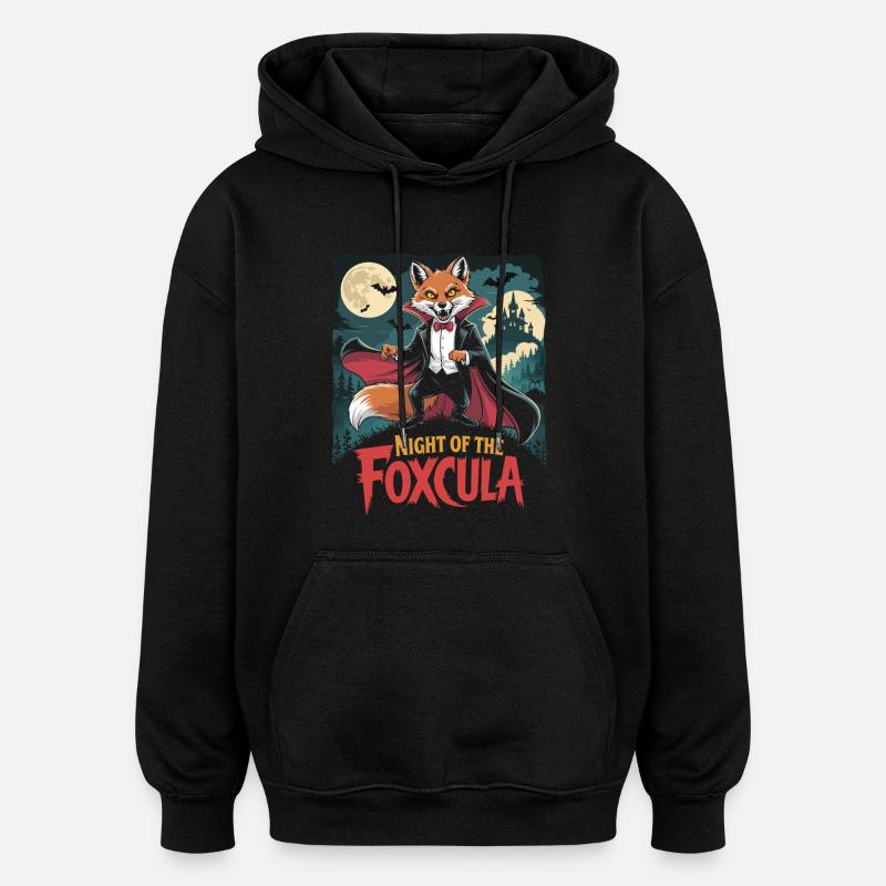 Nuit de Foxcula Renard Halloween Design - Sweat à capuche oversize unisexe - noir