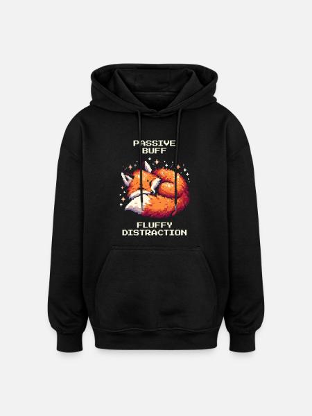 Passive Stärkung: flauschige Ablenkung | Fuchs - Oversized Unisex Hoodie - black