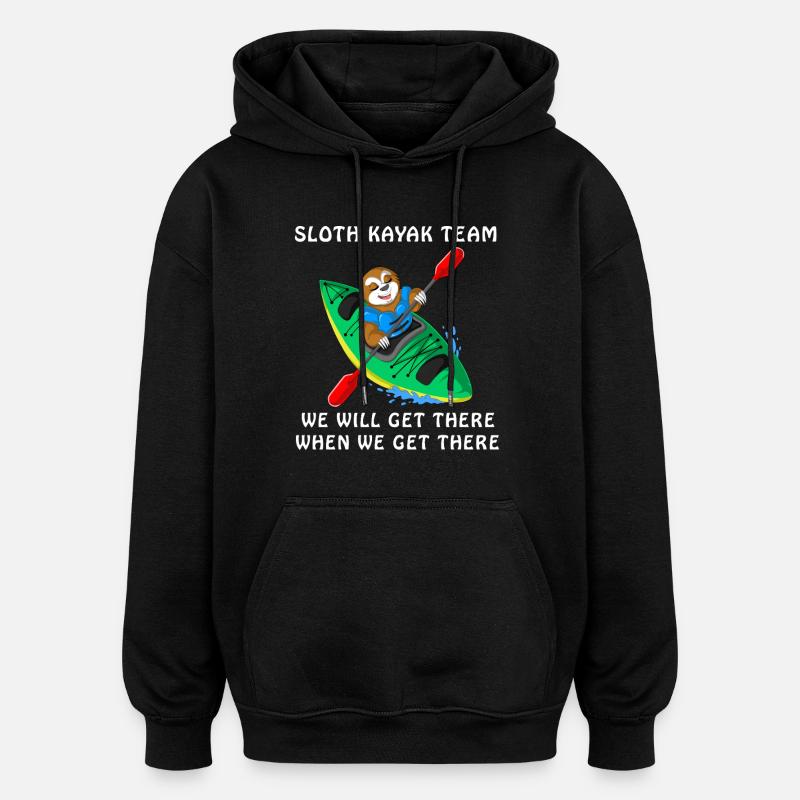 Sloth Kayak Team - Oversized Unisex Hoodie - black