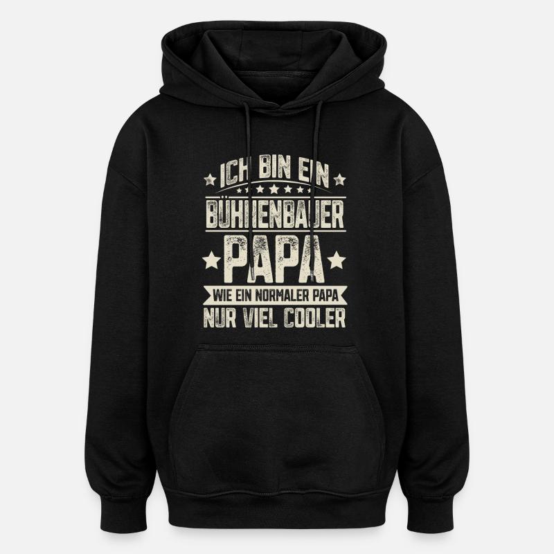 Bâtisseur de scène Papa - Sweat à capuche oversize unisexe - noir