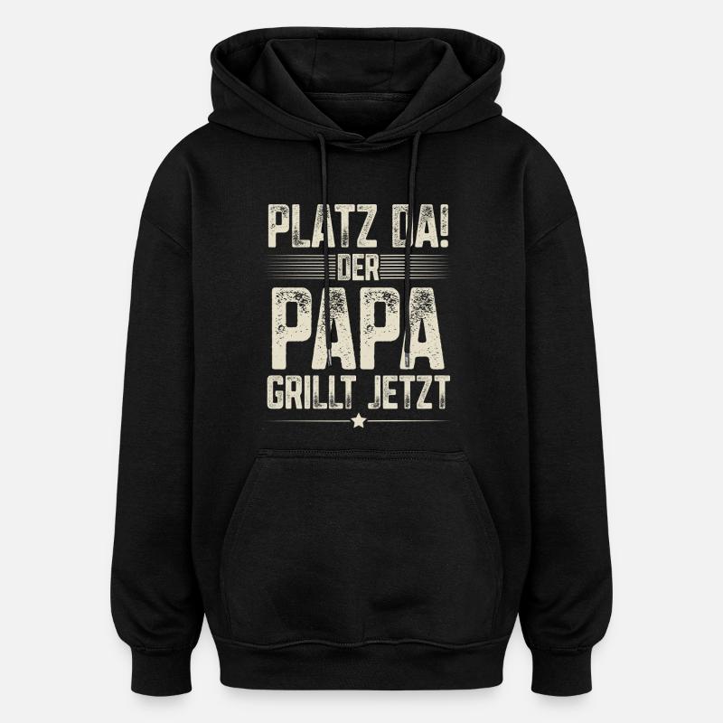 Griller papa - Sweat à capuche oversize unisexe - noir