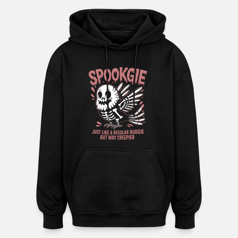 Perruche hantée Squelette Perruche oiseau - Sweat à capuche oversize unisexe - noir