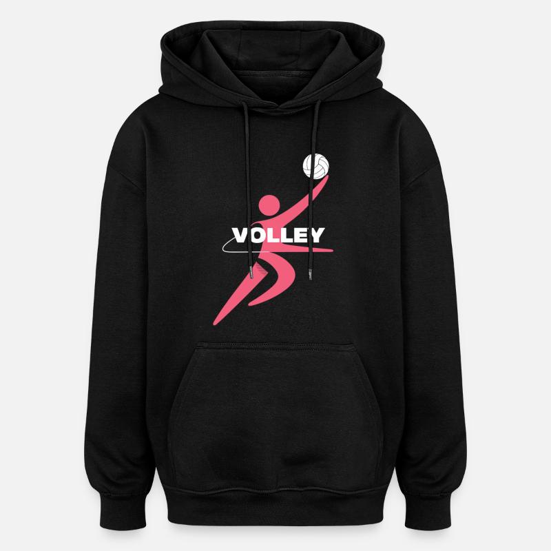 Maillot d'entraînement de volley-ball moderne - Sweat à capuche oversize unisexe - noir