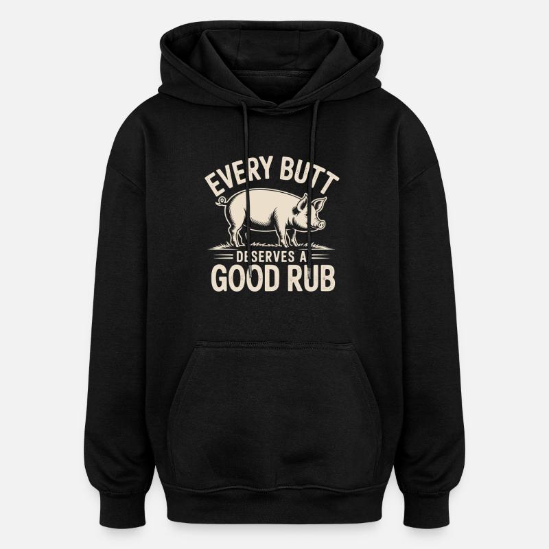 Barbecue griller griller dire - Sweat à capuche oversize unisexe - noir
