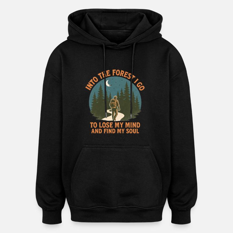 Randonnée Randonneurs Forêt - Sweat à capuche oversize unisexe - noir