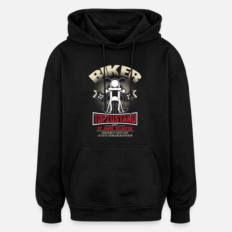 22e anniversaire Moto - Sweat à capuche oversize unisexe - noir