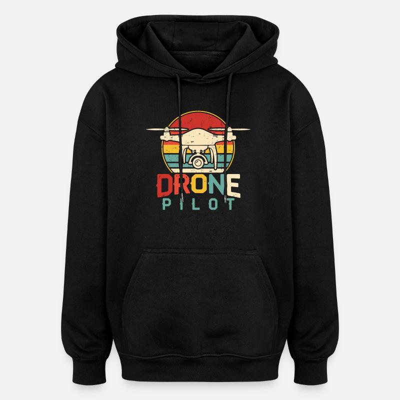 Drone - Sweat à capuche oversize unisexe - noir