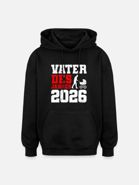 Paternité PÈRE DE L’ANNÉE 2026 DRÔLE - Sweat à capuche oversize unisexe - noir