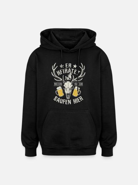 He's getting married - JGA Team Bräutigam - Oversized Unisex Hoodie - black