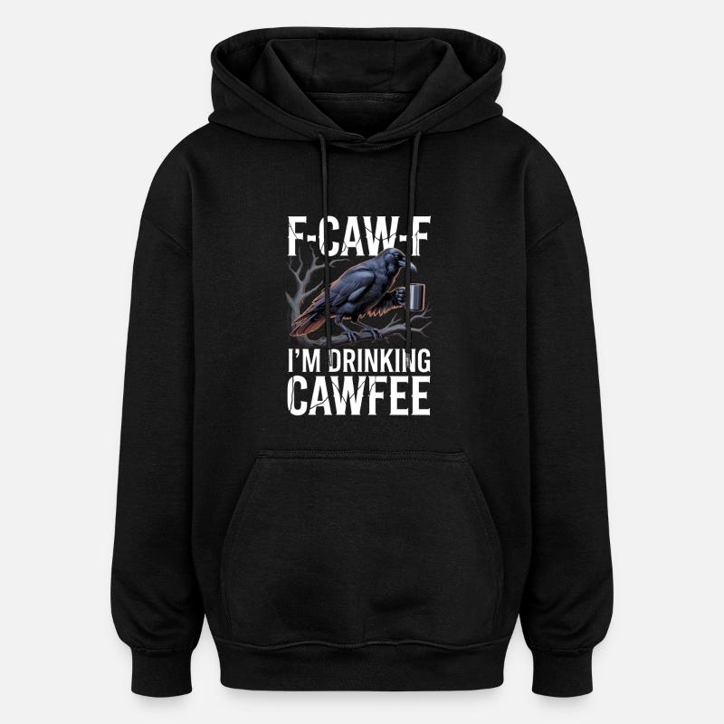 Dicton Crow Coffee - Sweat à capuche oversize unisexe - noir