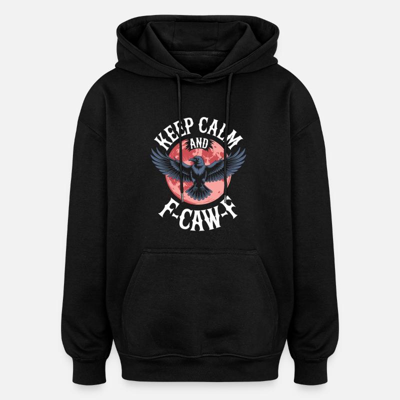 Keep Calm and Eagle Flight - Oversized Unisex Hoodie - black