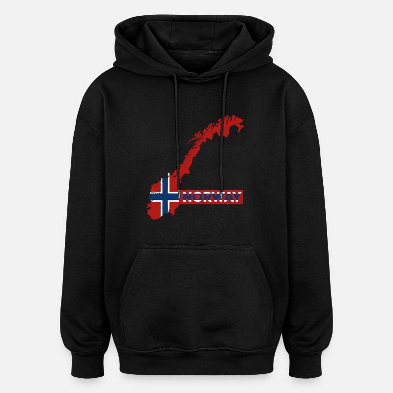 Norvège Vacances Nature Cadeau - Sweat à capuche oversize unisexe - noir