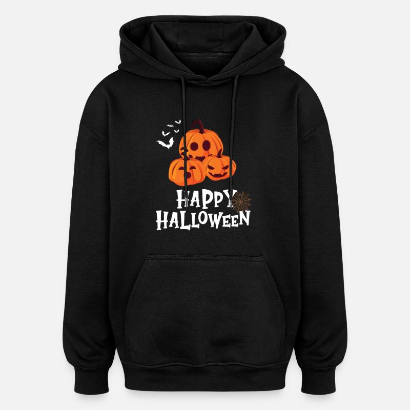 Citrouille amicale - Joyeux Halloween - Sweat à capuche oversize unisexe - noir