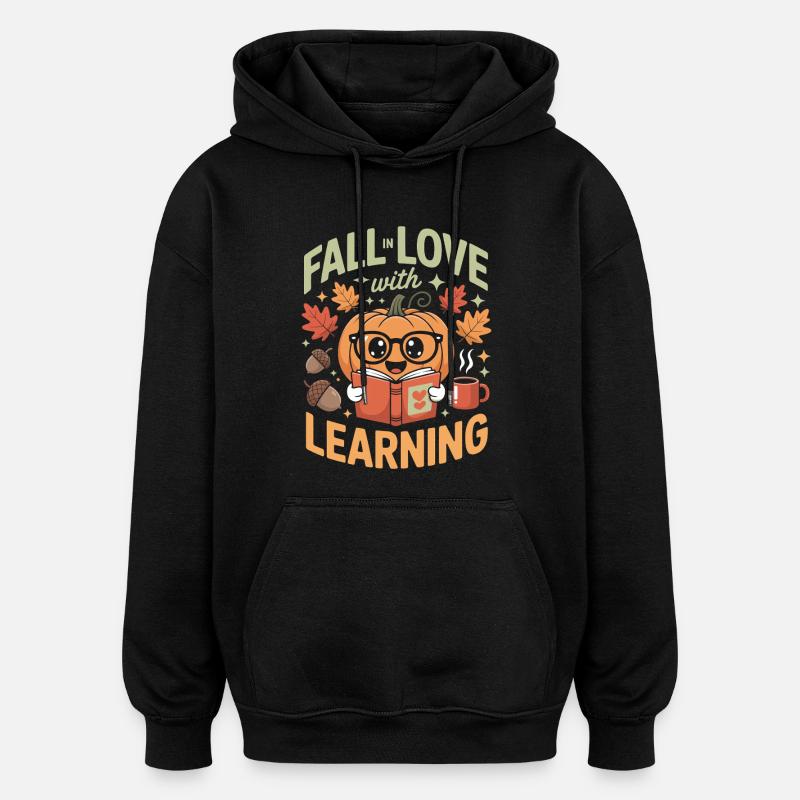 Tombez amoureux de l’enseignement Enseignant d’automne - Sweat à capuche oversize unisexe - noir