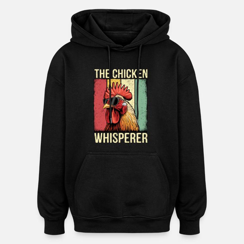 Le thé rétro Chicken Whisperer - Sweat à capuche oversize unisexe - noir