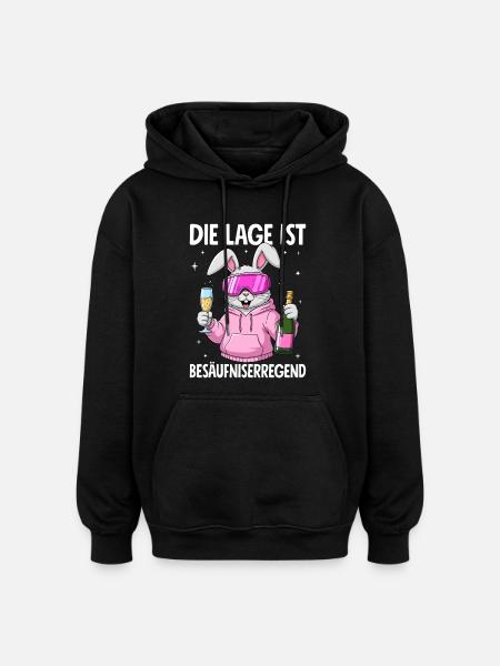 The situation is drunkenness - Oversized Unisex Hoodie - black