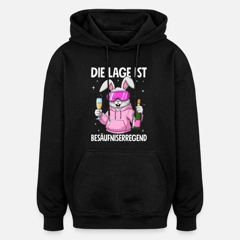 The situation is drunkenness - Oversized Unisex Hoodie - black