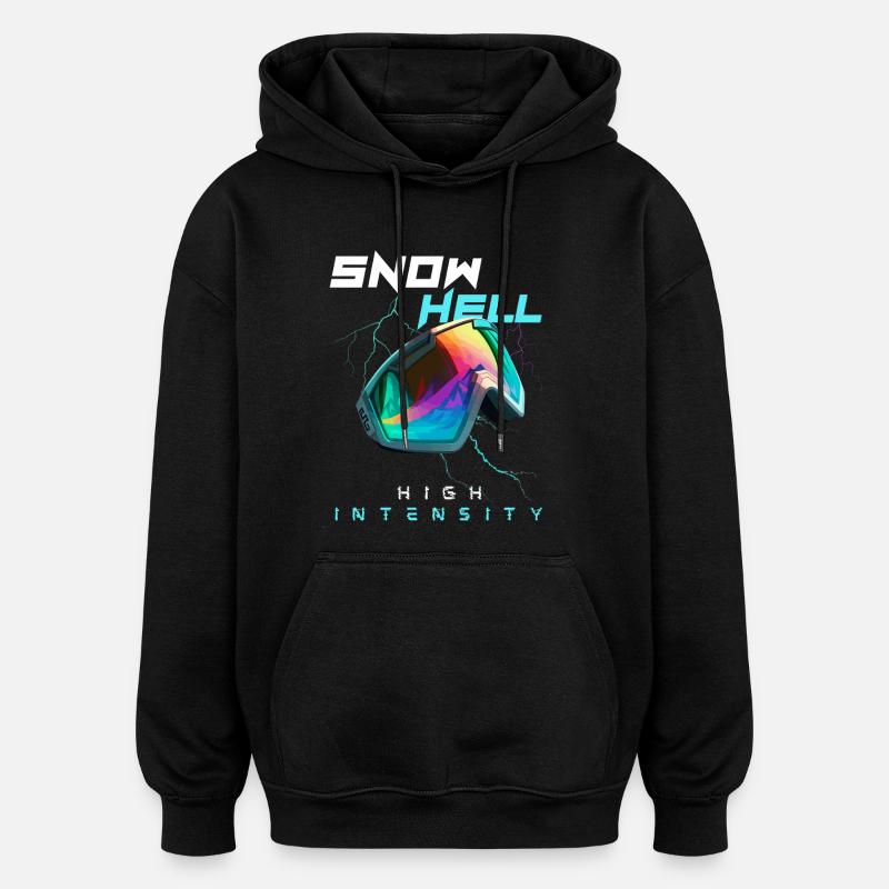 Enfer de neige - Haute intensité - Sweat à capuche oversize unisexe - noir