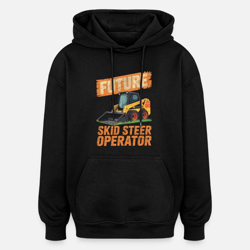 Opérateur de chargeuse compacte Chargeuse compacte - Sweat à capuche oversize unisexe - noir