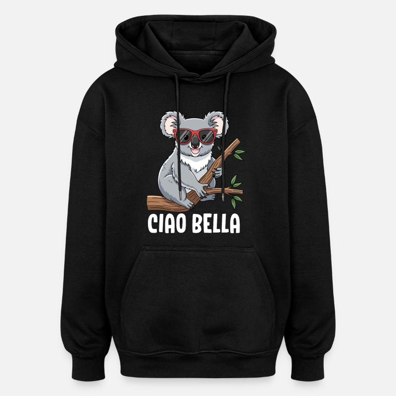 Ciao Bella - Sweat à capuche oversize unisexe - noir